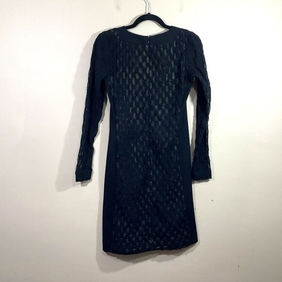 Sara Campbell Womens Mesh Overlay Midi Dress 4 Black Whimsigoth Cocktail Party - Picture 3 of 8